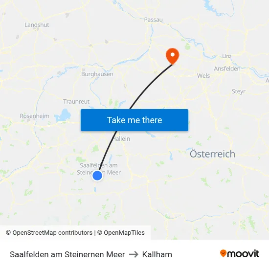 Saalfelden am Steinernen Meer to Kallham map
