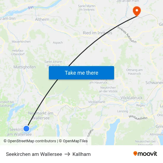 Seekirchen am Wallersee to Kallham map
