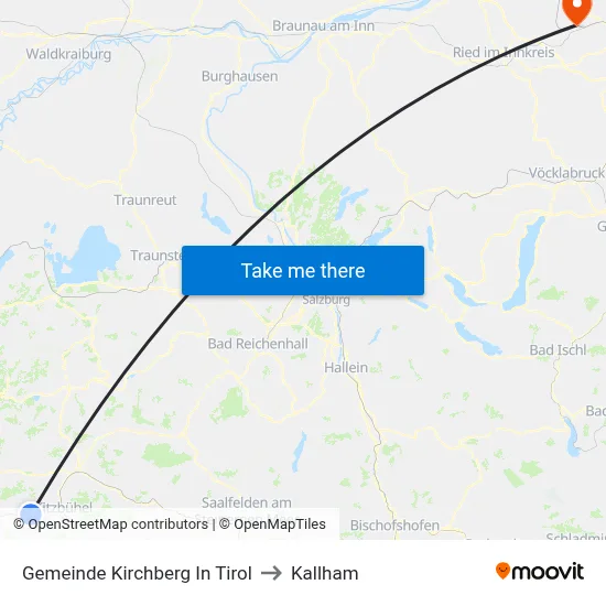 Gemeinde Kirchberg In Tirol to Kallham map