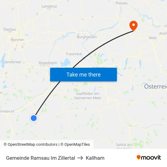Gemeinde Ramsau Im Zillertal to Kallham map