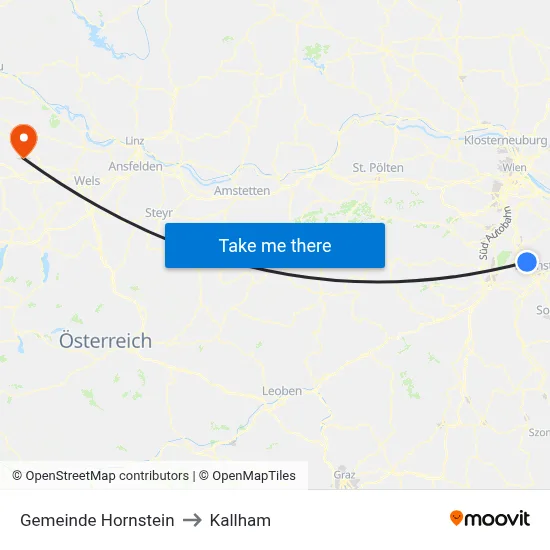Gemeinde Hornstein to Kallham map