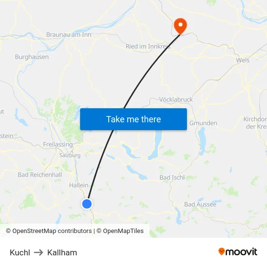 Kuchl to Kallham map