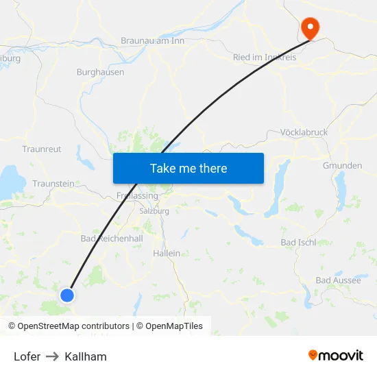 Lofer to Kallham map