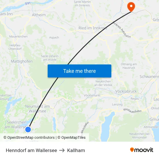 Henndorf am Wallersee to Kallham map
