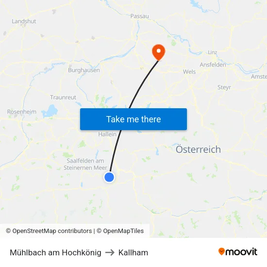 Mühlbach am Hochkönig to Kallham map