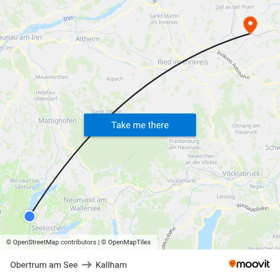 Obertrum am See to Kallham map