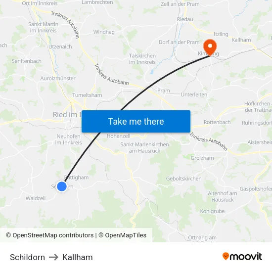 Schildorn to Kallham map