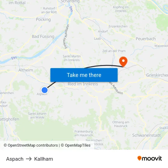 Aspach to Kallham map