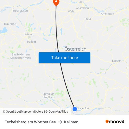 Techelsberg am Wörther See to Kallham map