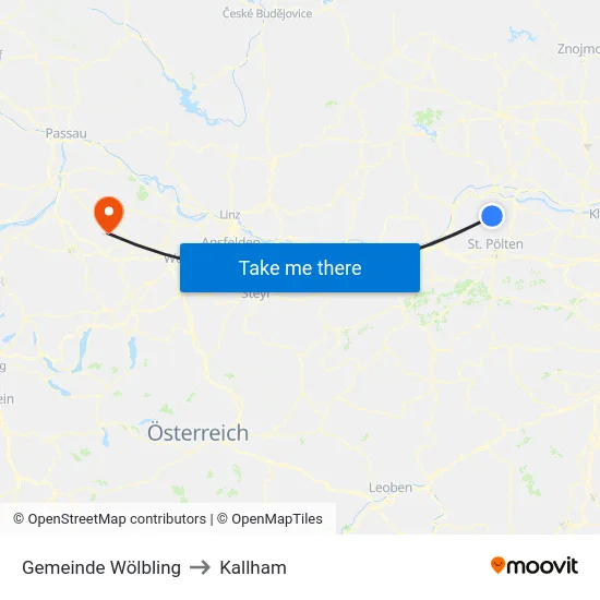 Gemeinde Wölbling to Kallham map