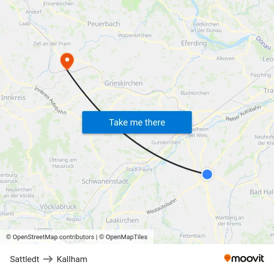 Sattledt to Kallham map