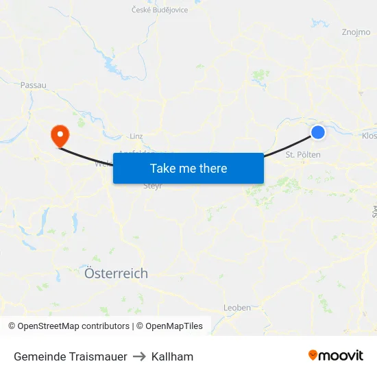 Gemeinde Traismauer to Kallham map