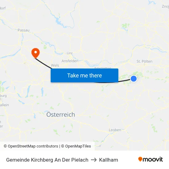 Gemeinde Kirchberg An Der Pielach to Kallham map