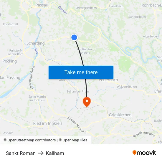 Sankt Roman to Kallham map