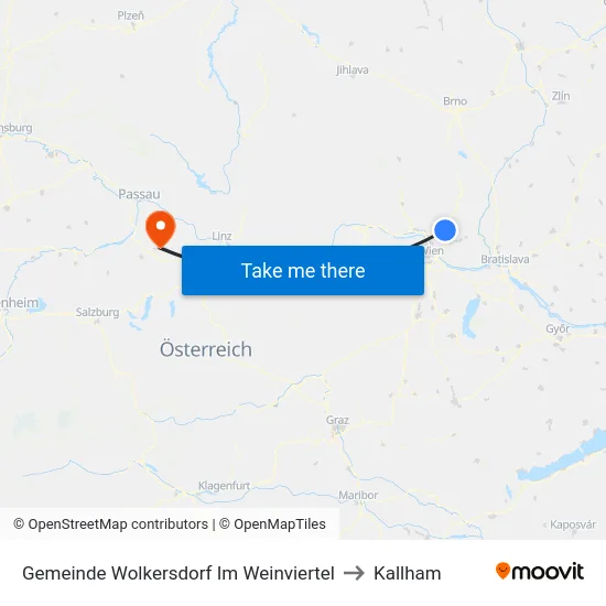 Gemeinde Wolkersdorf Im Weinviertel to Kallham map