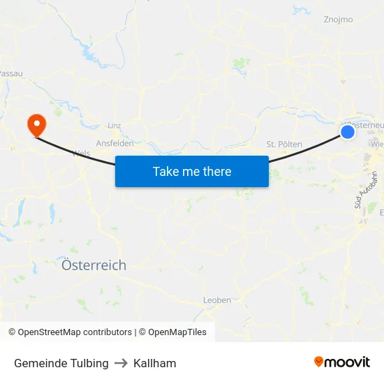 Gemeinde Tulbing to Kallham map