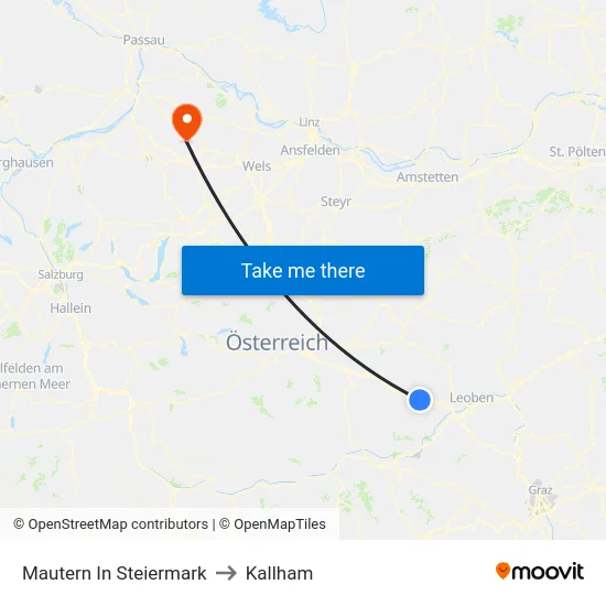 Mautern In Steiermark to Kallham map