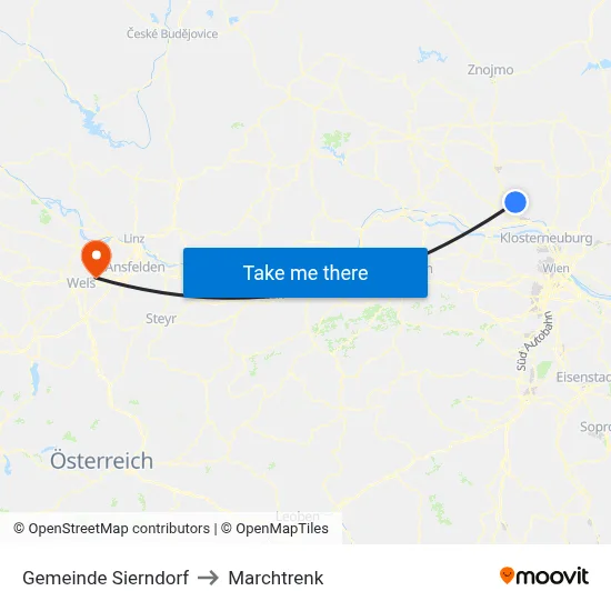 Gemeinde Sierndorf to Marchtrenk map