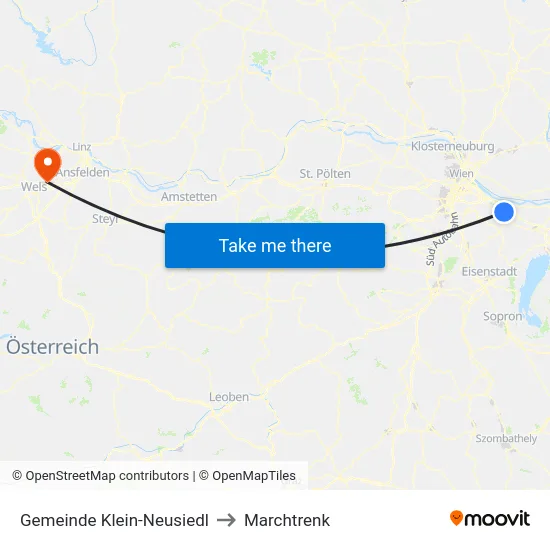 Gemeinde Klein-Neusiedl to Marchtrenk map