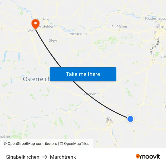 Sinabelkirchen to Marchtrenk map