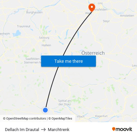 Dellach Im Drautal to Marchtrenk map