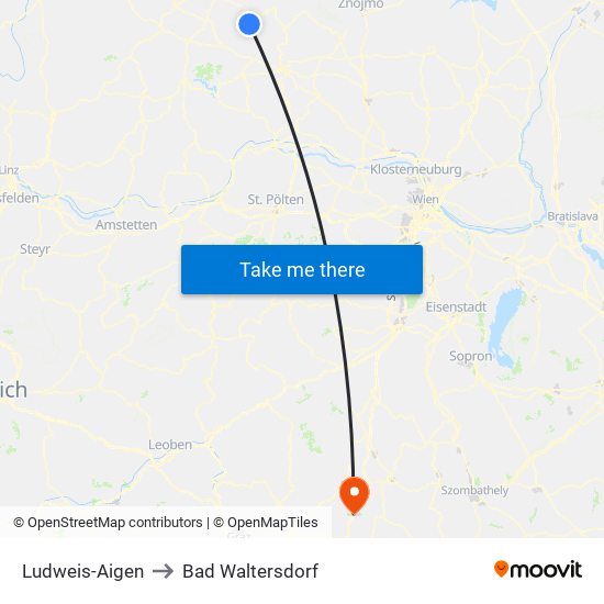 Ludweis-Aigen to Bad Waltersdorf map