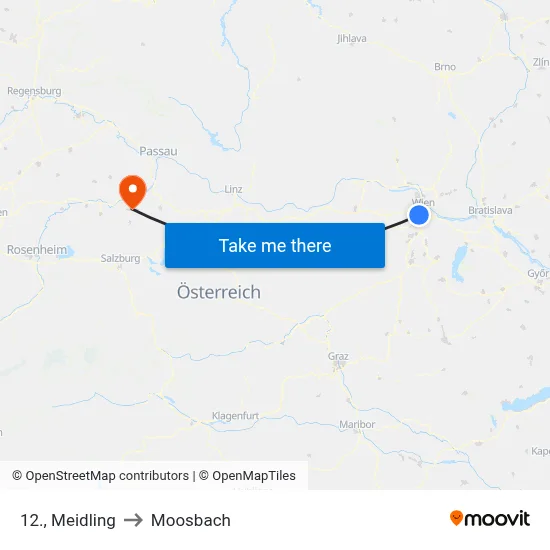 12., Meidling to Moosbach map