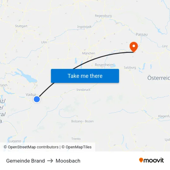 Gemeinde Brand to Moosbach map