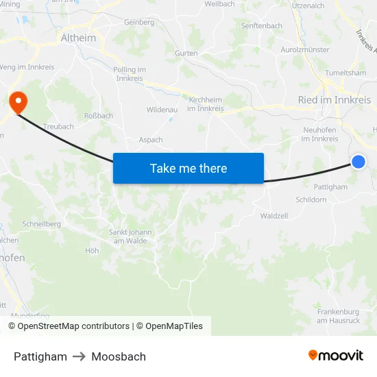 Pattigham to Moosbach map