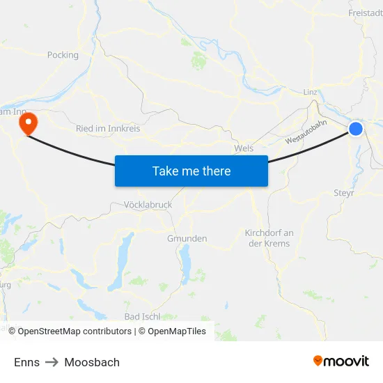 Enns to Moosbach map