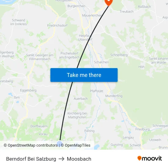 Berndorf Bei Salzburg to Moosbach map