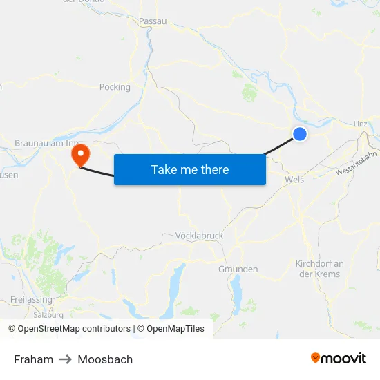 Fraham to Moosbach map