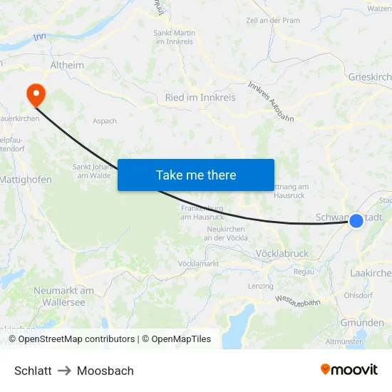 Schlatt to Moosbach map