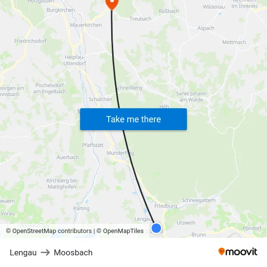 Lengau to Moosbach map