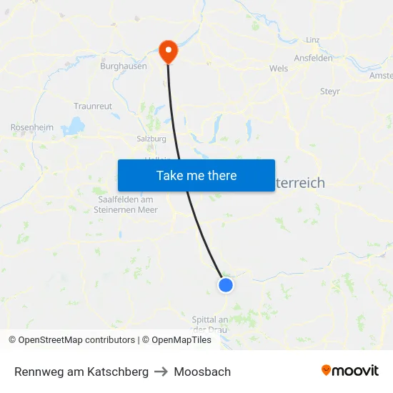Rennweg am Katschberg to Moosbach map