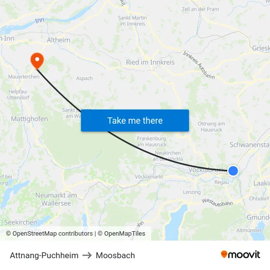 Attnang-Puchheim to Moosbach map