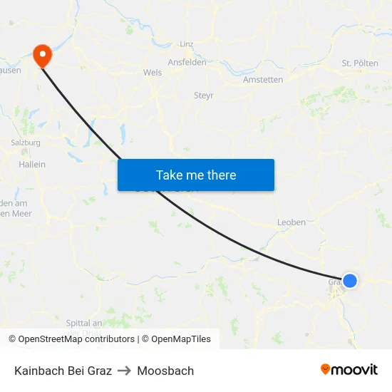 Kainbach Bei Graz to Moosbach map