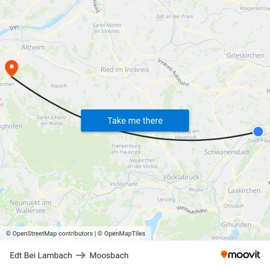 Edt Bei Lambach to Moosbach map