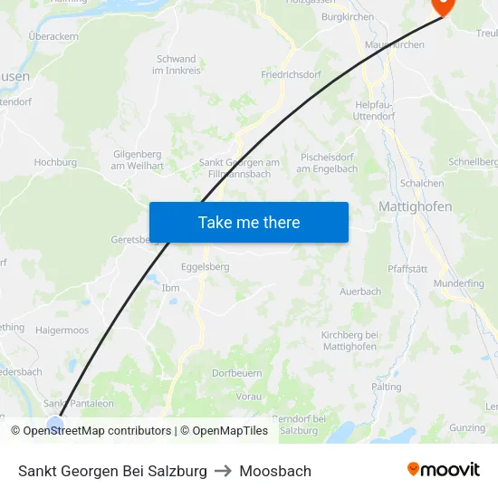 Sankt Georgen Bei Salzburg to Moosbach map
