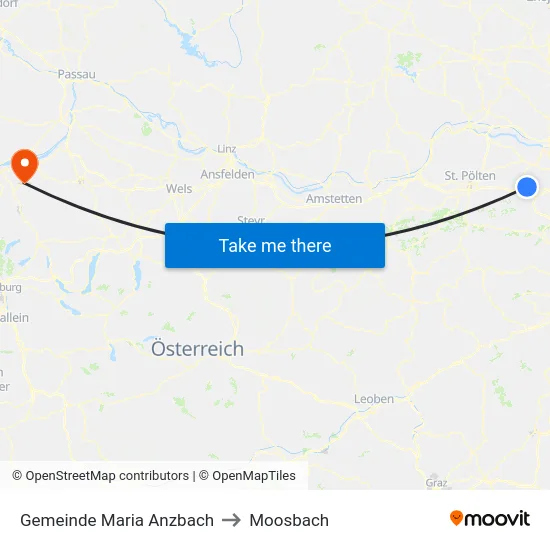 Gemeinde Maria Anzbach to Moosbach map