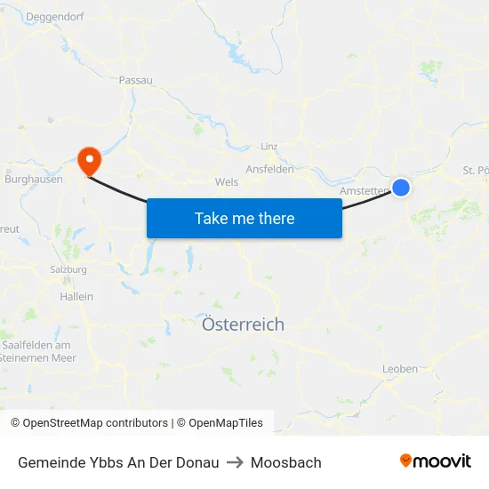 Gemeinde Ybbs An Der Donau to Moosbach map
