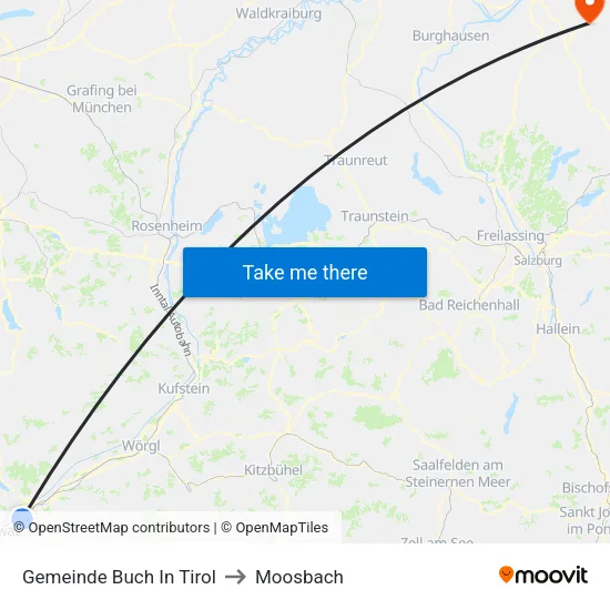 Gemeinde Buch In Tirol to Moosbach map