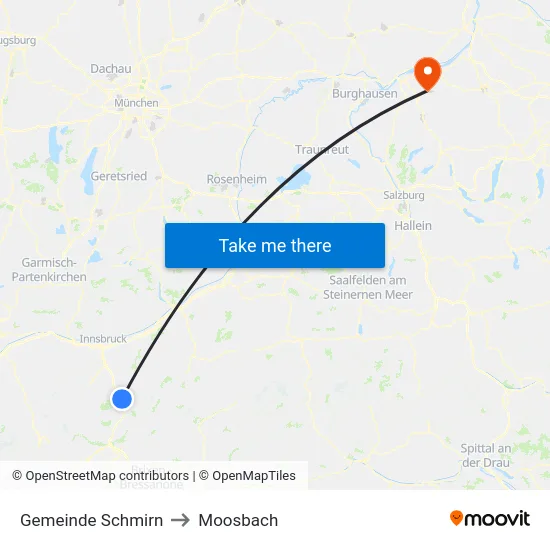 Gemeinde Schmirn to Moosbach map