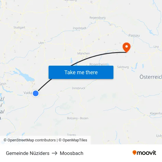 Gemeinde Nüziders to Moosbach map
