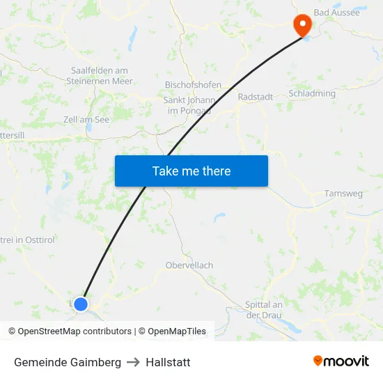 Gemeinde Gaimberg to Hallstatt map