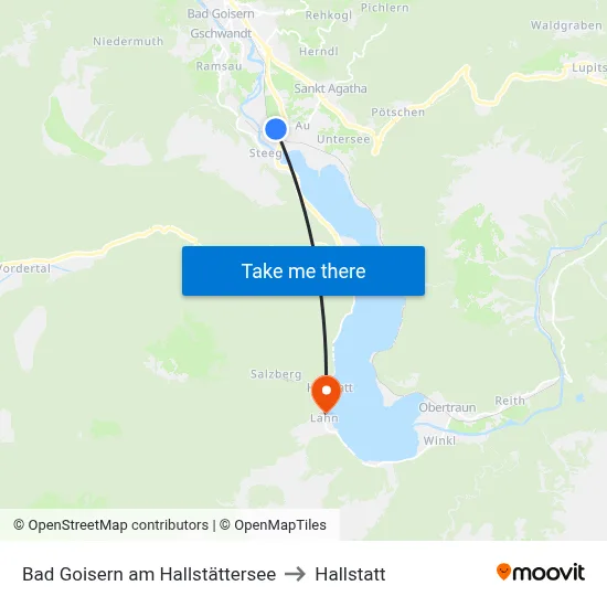 Bad Goisern am Hallstättersee to Hallstatt map