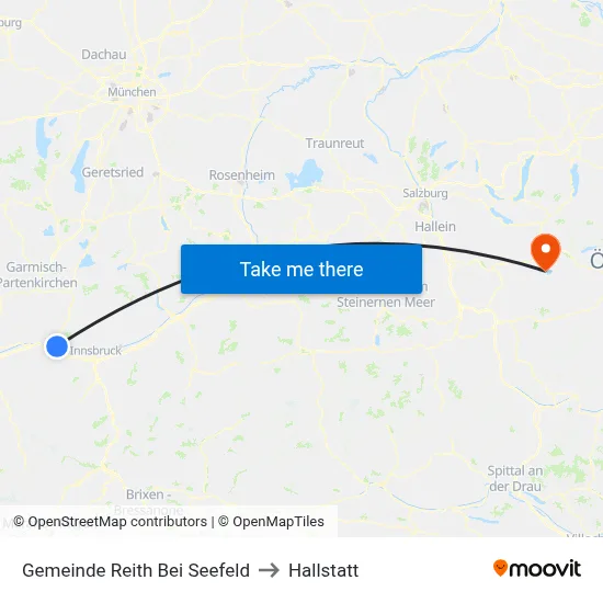 Gemeinde Reith Bei Seefeld to Hallstatt map