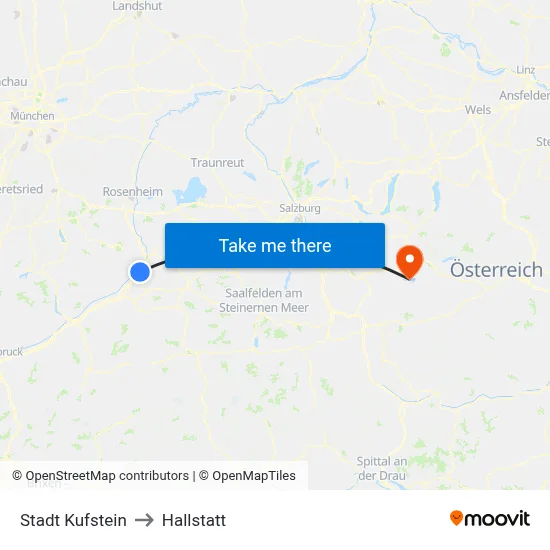 Stadt Kufstein to Hallstatt map