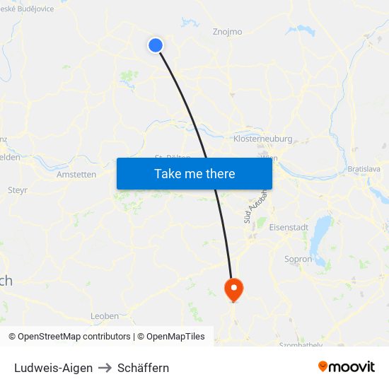 Ludweis-Aigen to Schäffern map