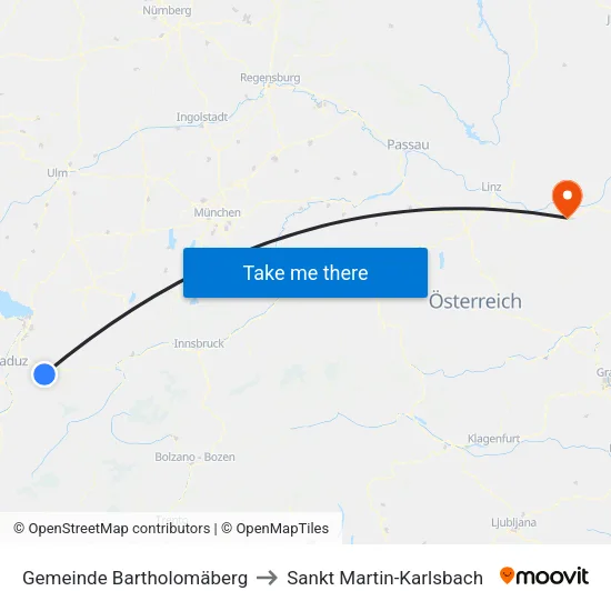 Gemeinde Bartholomäberg to Sankt Martin-Karlsbach map
